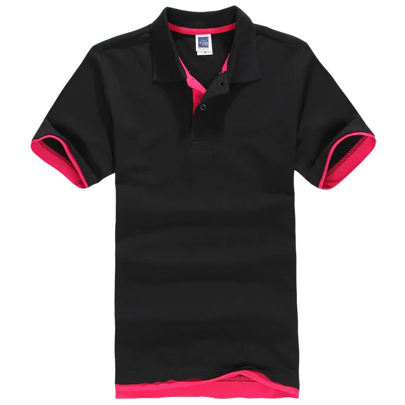 Женская рубашка поло Однотонная мужская хлопковая с коротким рукавом одежда - Фото №1