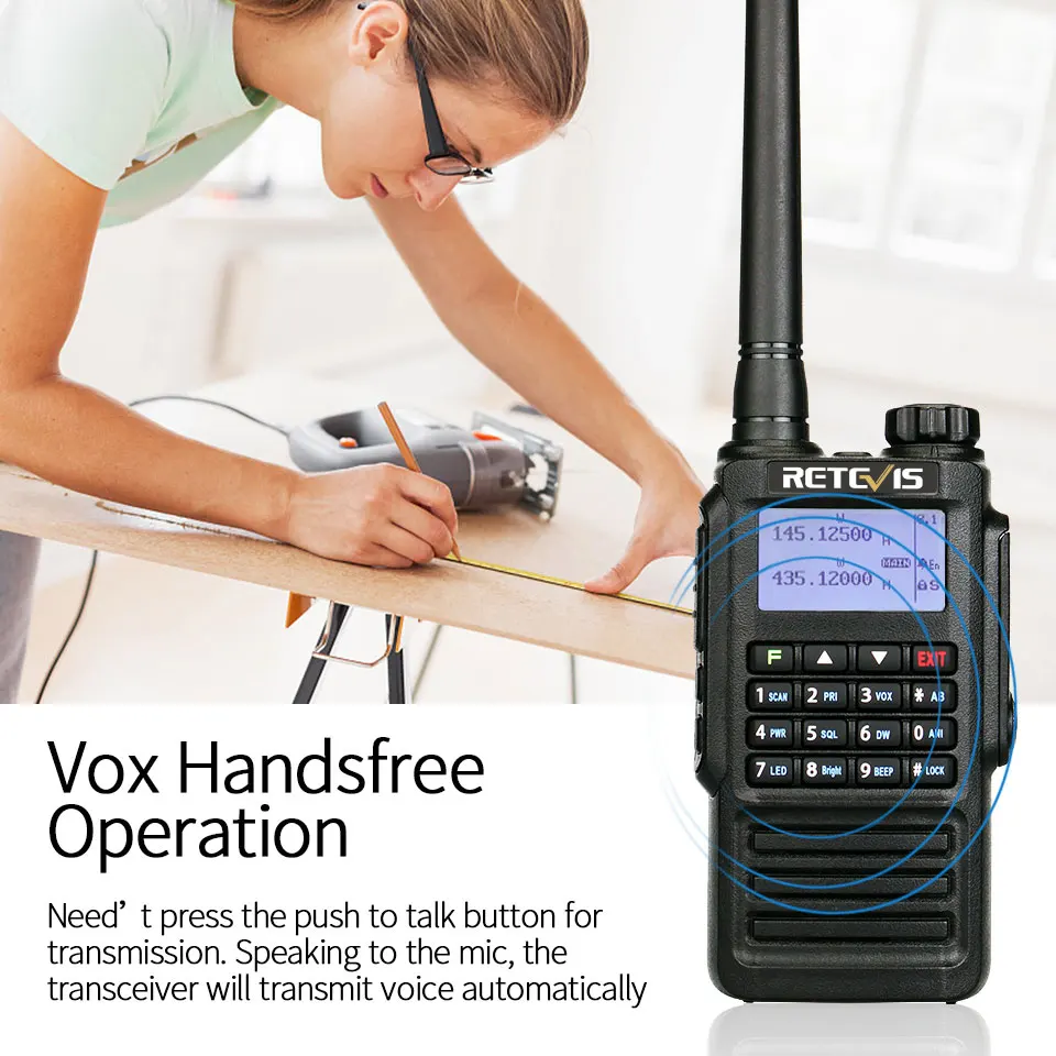 IP67 водонепроницаемый Walkie Talkie RETEVIS RT87 профессиональный большой диапазон 5 Вт UHF(или VHF) Hands Free FM Двухстороннее Радио рация