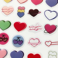 1 pack 40 pieces colorful hearts decorative stickers hand account cups notebooks album decoration