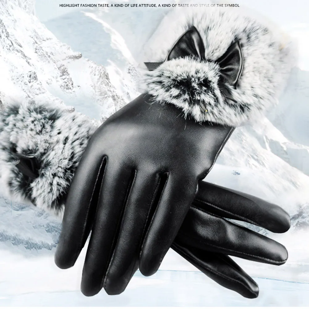 Новые женские зимние перчатки для рук модные из искусственной кожи Осенние
