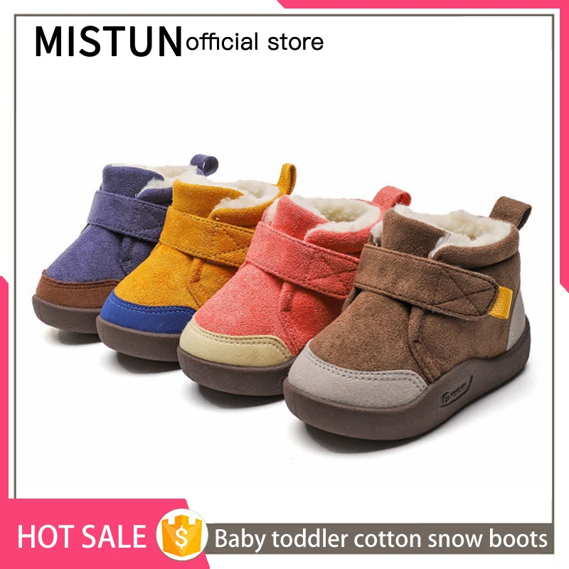 2021 winter plus velvet baby toddler shoes 1-4 years old soft-soled non-slip baby cotton shoes boy and girl children snow boots