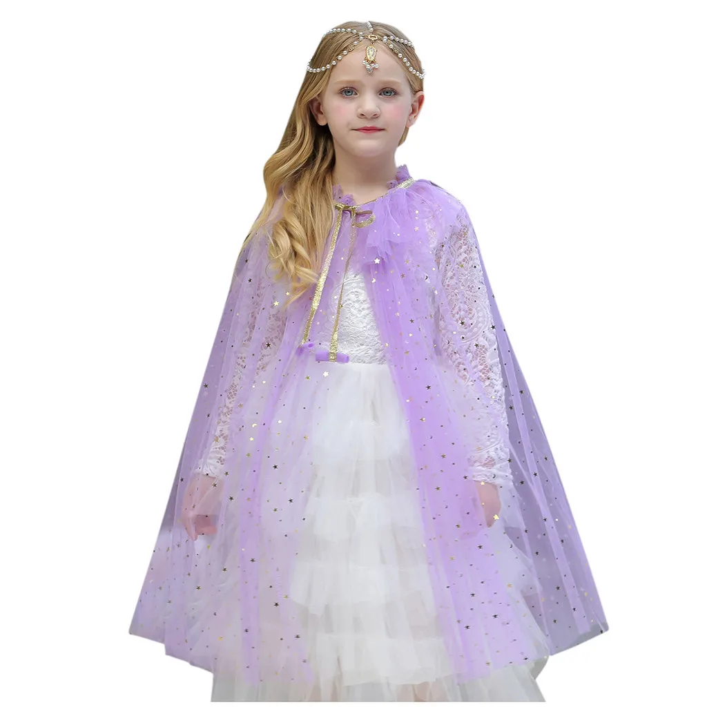 Шикарный красивый плащ накидка из тюля для маленьких девочек костюм принцессы на