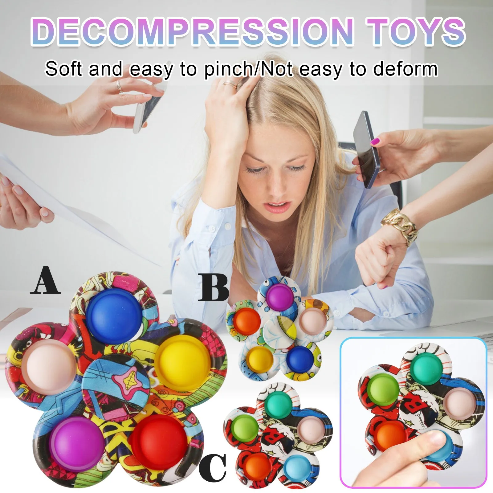 

Миниатюрная камуфляжная пузырьковая игрушка для детей и взрослых, приспособление для снятия давления, доска-контроллер, развивающая игруш...