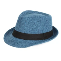 wholesale fashion quality grind arenaceous design jazz caps dad hat fedora hats with black ribbon