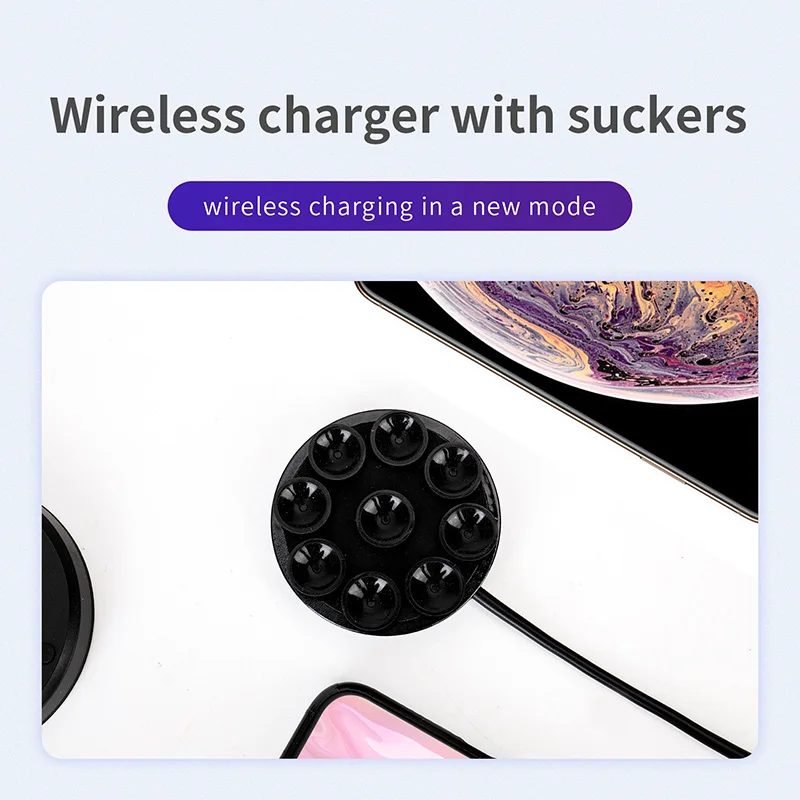 Sucker Type Wireless Charger with Two Charging Modes Anti-scratch Process New Arrival | Мобильные телефоны и аксессуары