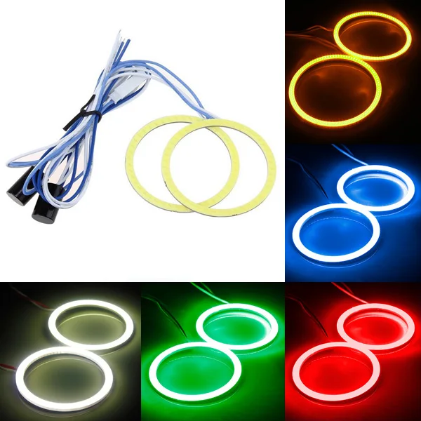 

2PCS x 80mm Led Cob Ring Angel Eye Style Halo Head Light Bulbs Super Bright Lamp