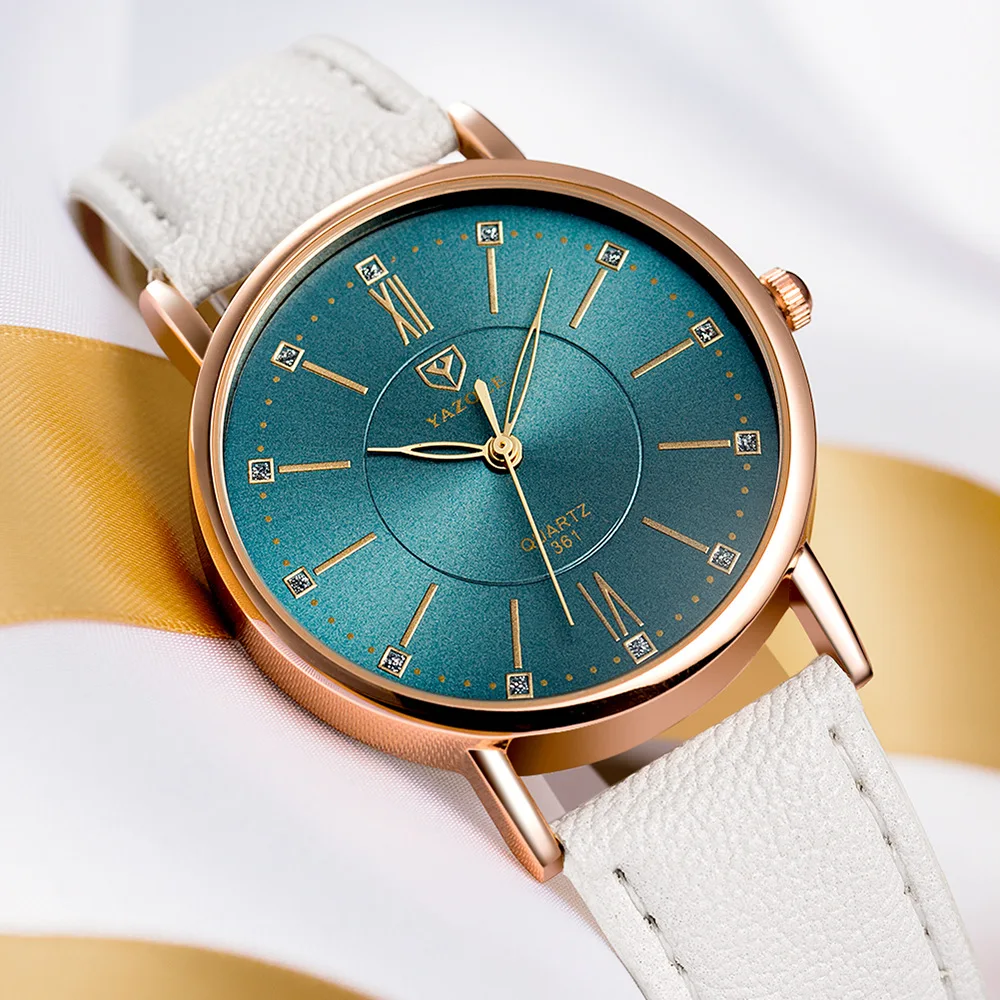 Часы наручные YAZOLE женские брендовые Роскошные Кварцевые водонепроницаемые