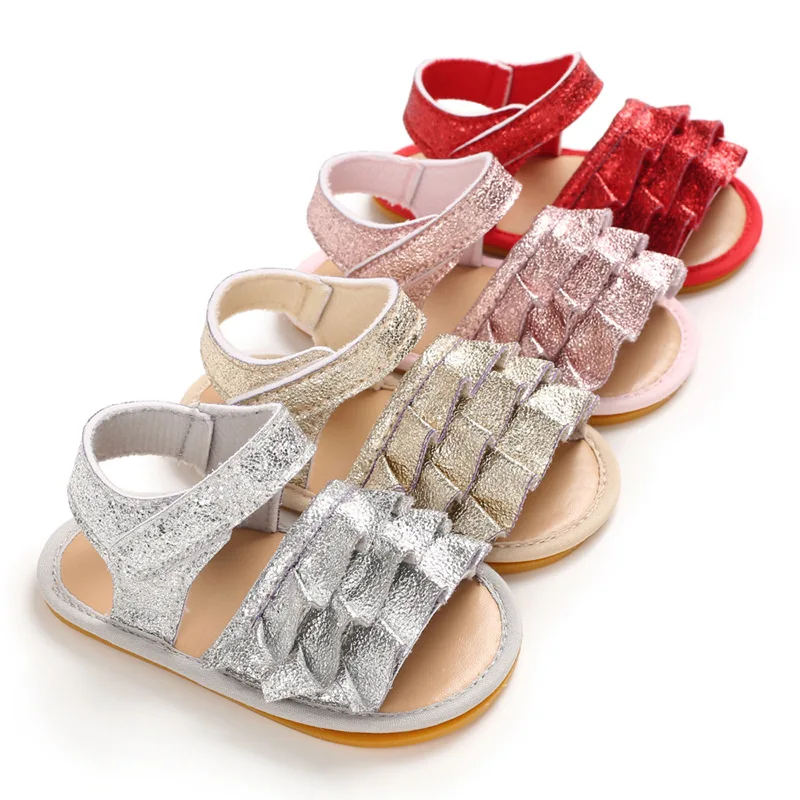 Босоножки на плоской подошве для младенцев и девочек Нескользящие сандалии