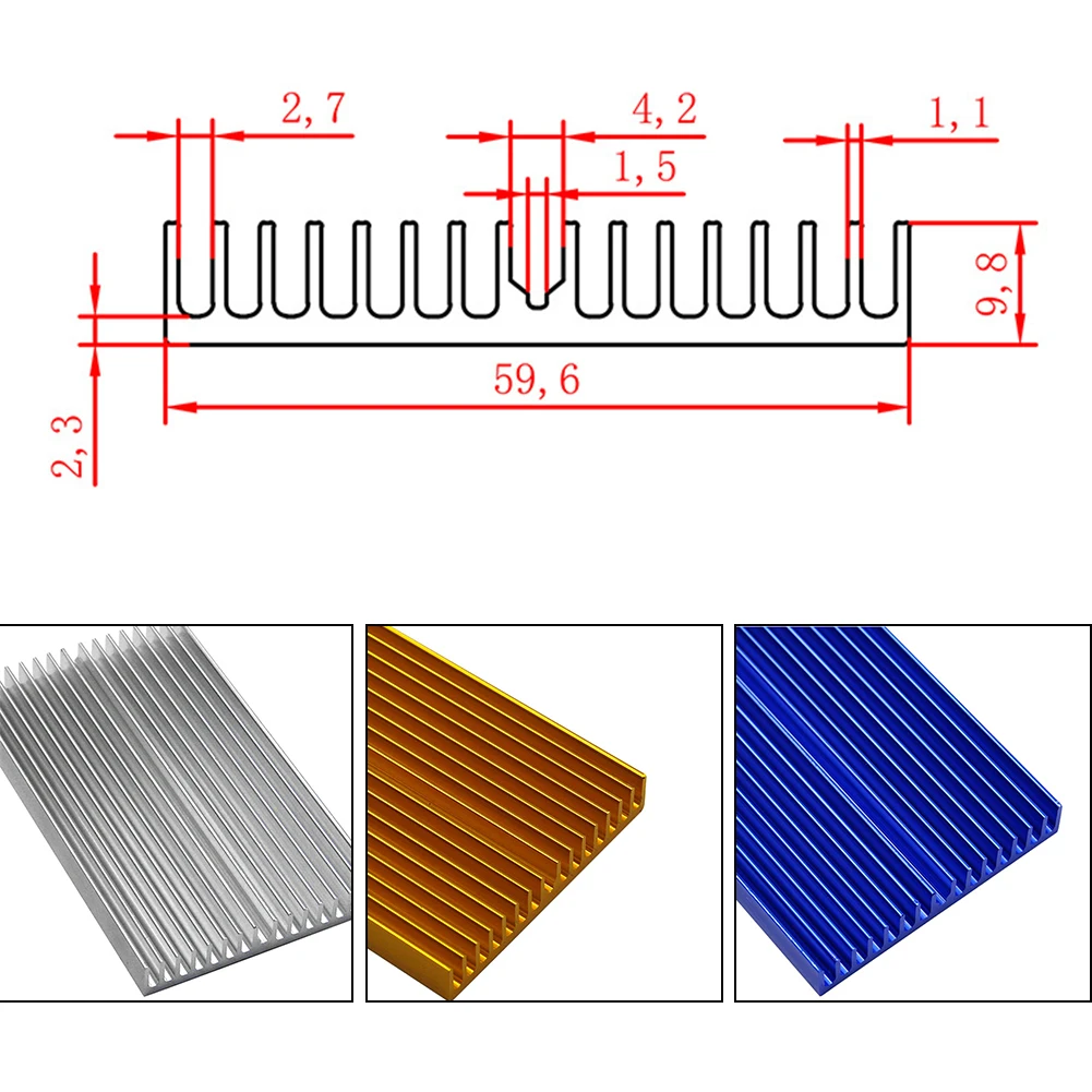 

Aluminium Cooling Heatsink Chip PCB Heat Spreader For Power Transistor PCB Oxidized Non-Oxidized 3 Colors Silver Golden Bule