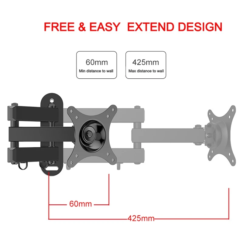 JABS TV Mount Wall Bracket Rotated 14-24 Inch LCD LED Flat Panel Plasma Holder | Электроника
