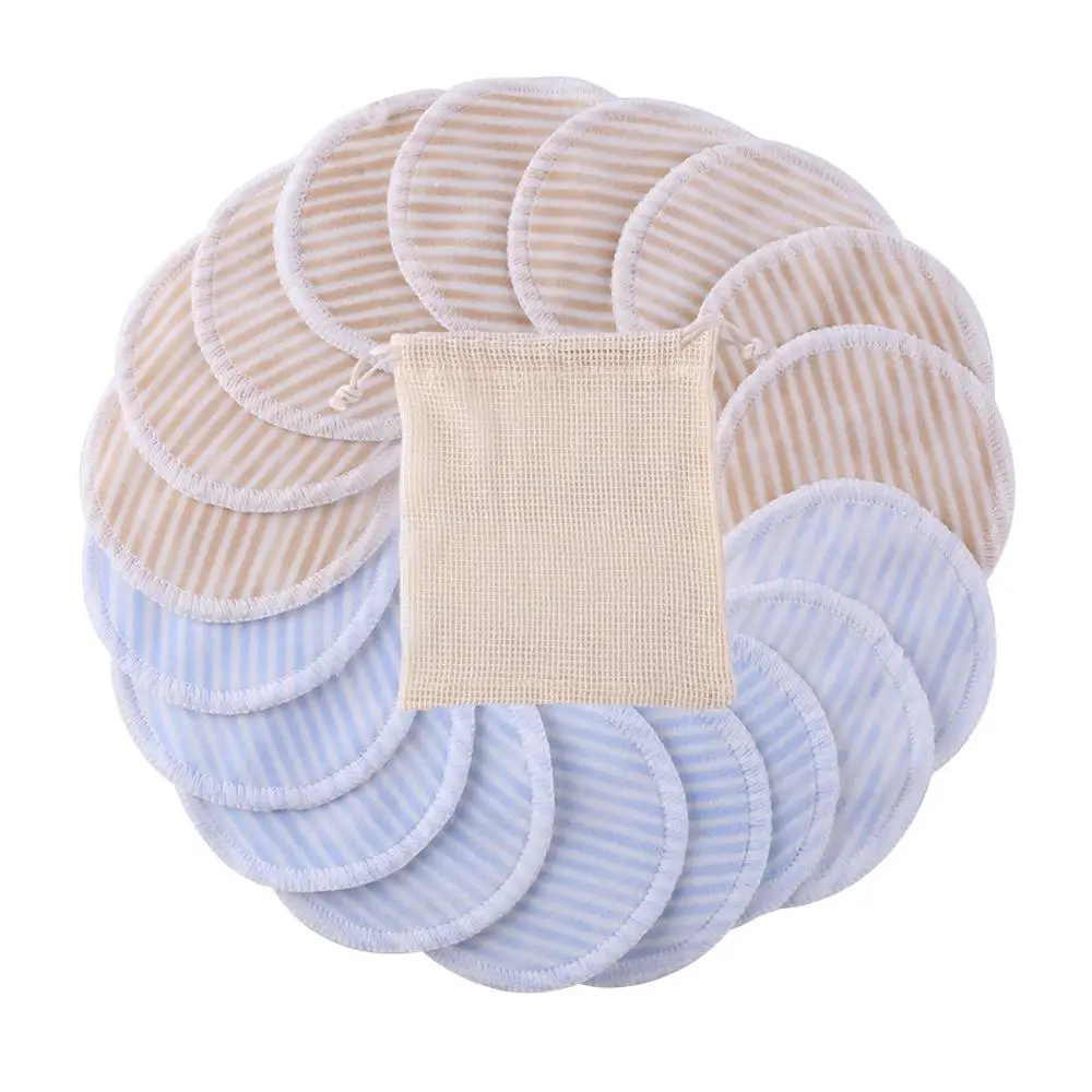 18pcs with bag Модные виды очищающих подушечек для макияжа, мягкие многоразовые подушечки из бамбукового волокна, моющиеся подушечки для лица и глаз, инструменты для красоты - Цвет: 18pcs with bag
