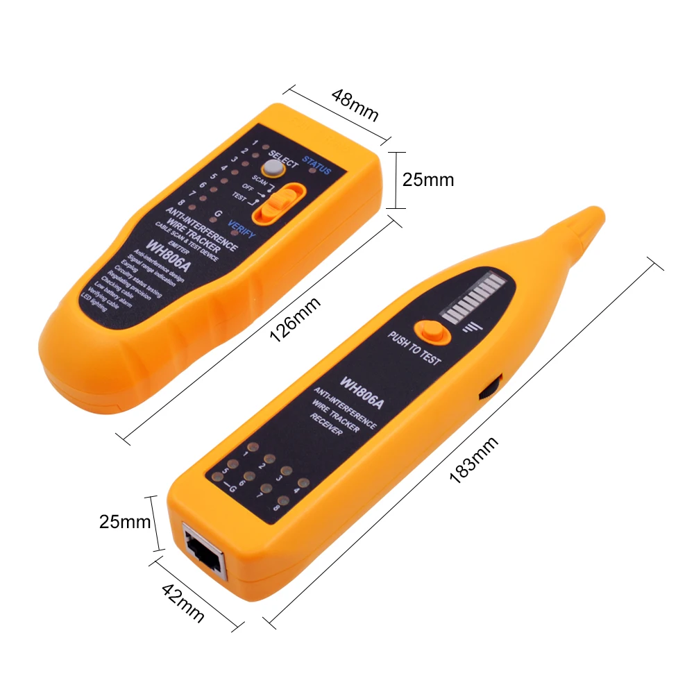 Тестер CHIPAL WH806A для кабеля BNC Cat5 Cat5E Cat6 Cat6E RJ45 прибор обнаружения телефонных