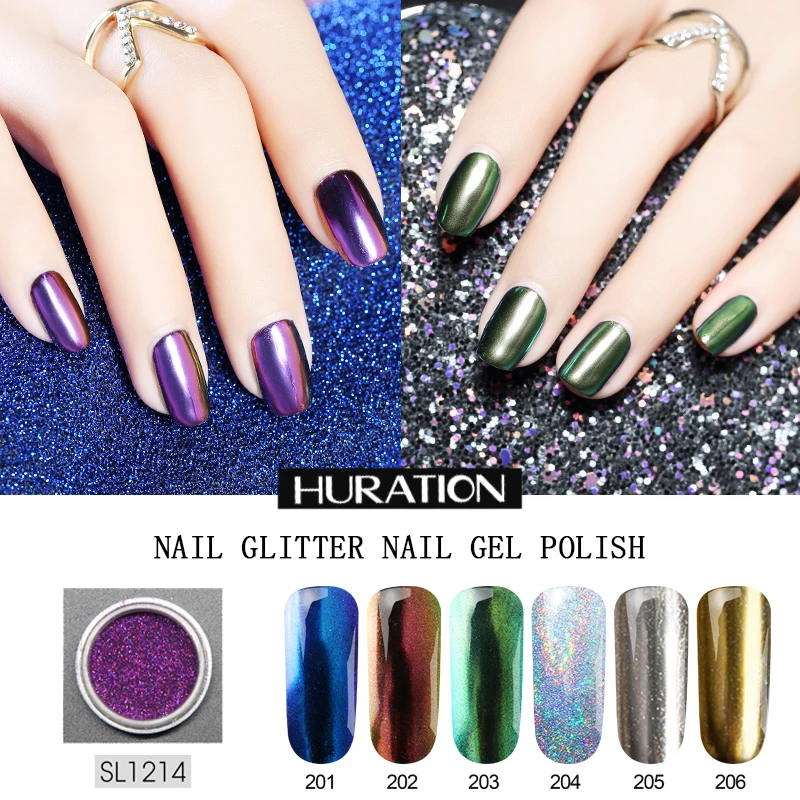 Лак для ногтей Блестящий металлический порошок Цвет УФ-гель дизайна Полировка