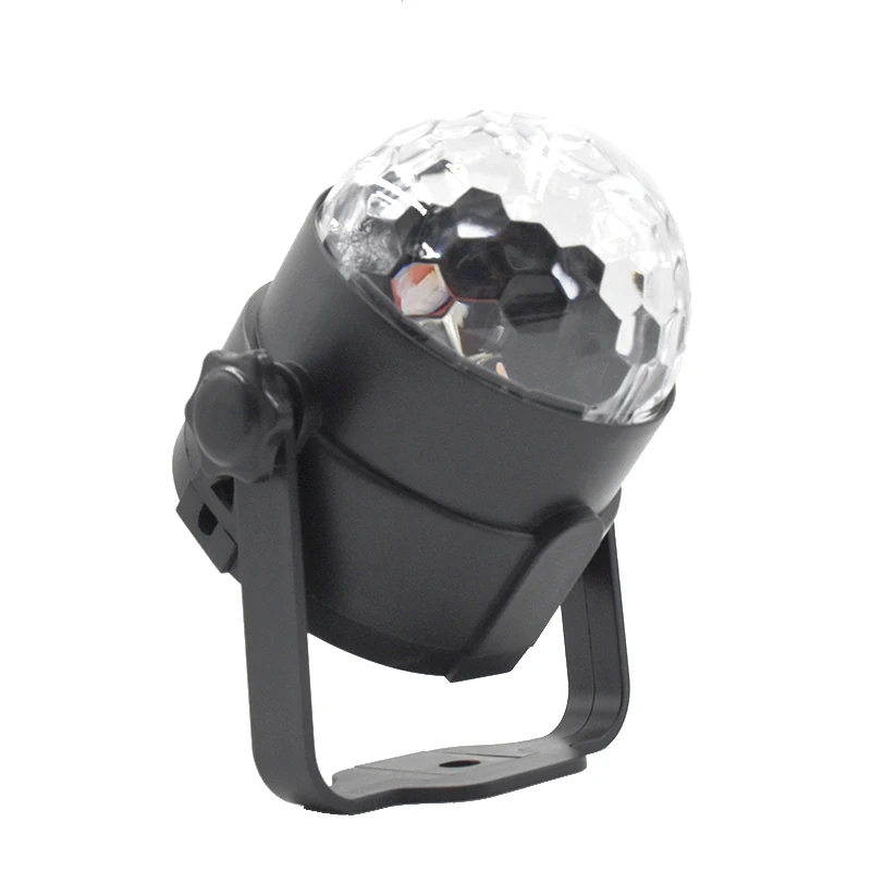 Диско шар светодиодный вращающийся с активацией звуком 3 Вт|Эффект освещения