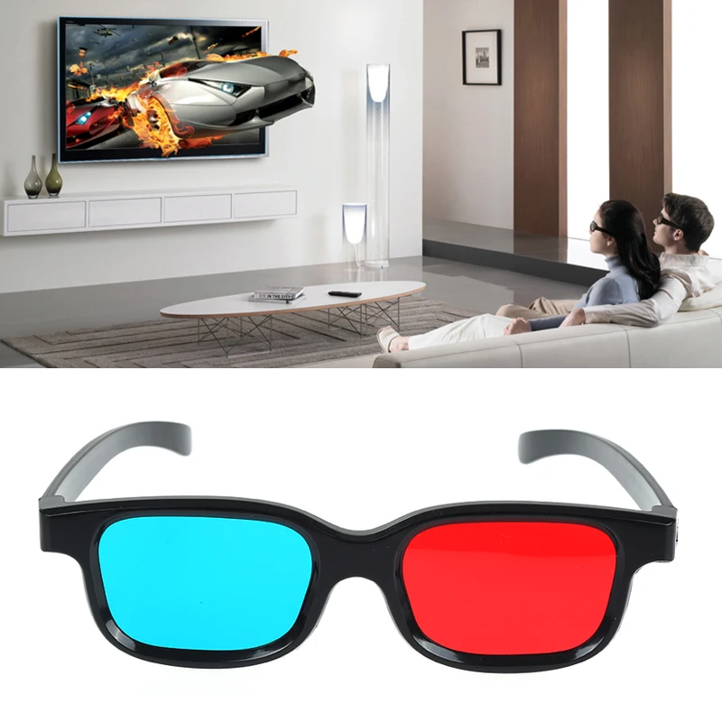 

Hot Sale! Black Frame Red Blue 3D Glasses Home Theater Immersive Experience For Dimensional Anaglyph Movie TV DVD Game Video