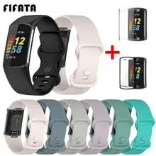 Official Watch Strap For Fitbit Charge 5 Smartwatch For Charge 5 Sport Wrist Bracelet Band+Full Scre