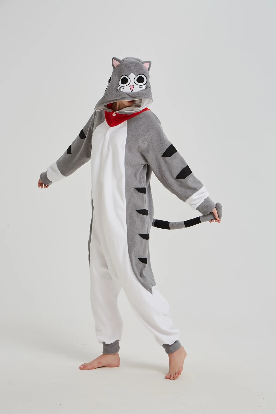 Комбинезон флисовый унисекс для Хэллоуина с изображением сыра и кота |