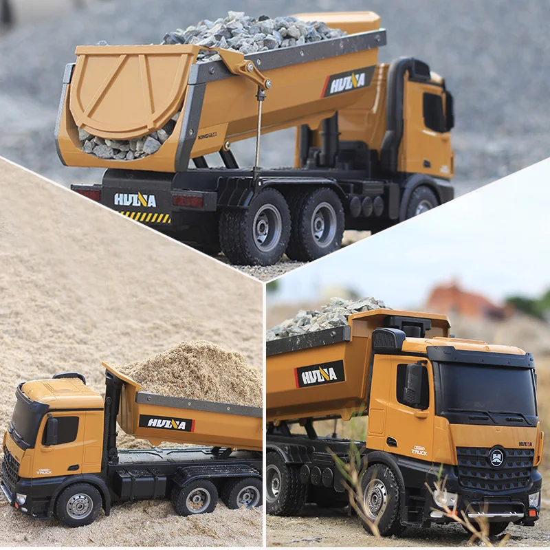 

HUINA 573 1/14 10CH Alloy RC Dump Trucks Engineering Construction Car Remote Control Vehicle Toy RTR RC Truck Gift For Children