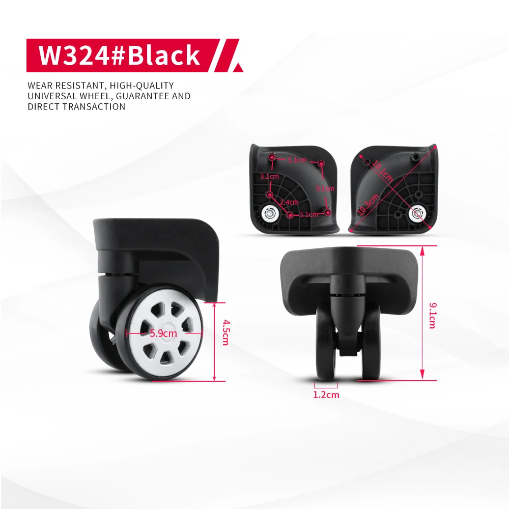 DILONG W324 Luggage Universal Wheel Hard Case Roller Trolley Case Accessories Luggage Silent Replacement Durable Casters