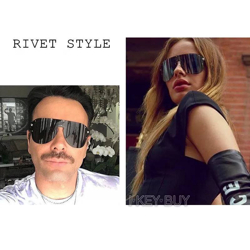 

2021 Модные солнцезащитные очки большого размера для мужчин и женщин ветрозащитные очки для вождения большая полная оправа металлические со...