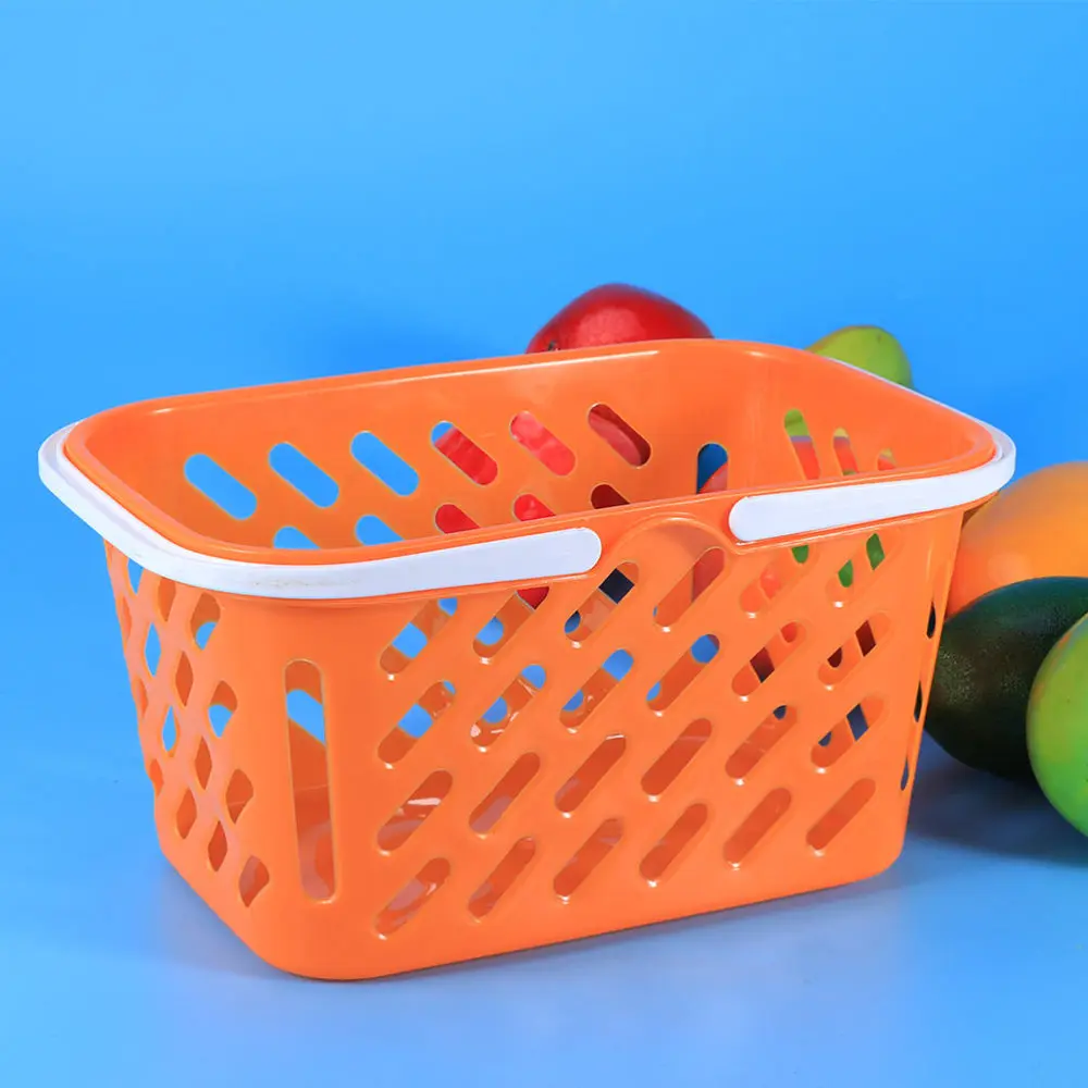 

2pcs Shopping Basket Portable Kids Grocery Basket Pretend Play Basket