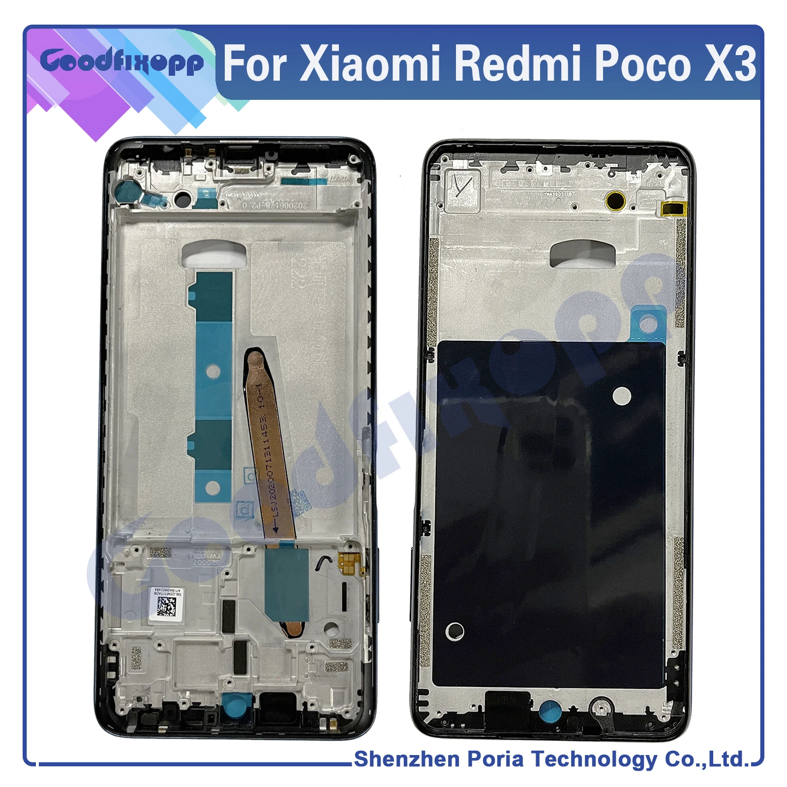 

For Xiaomi Poco X3 NFC Middle Frame Plate Housing Bezel Faceplate Bezel LCD Supporting Front Frame Repair Parts