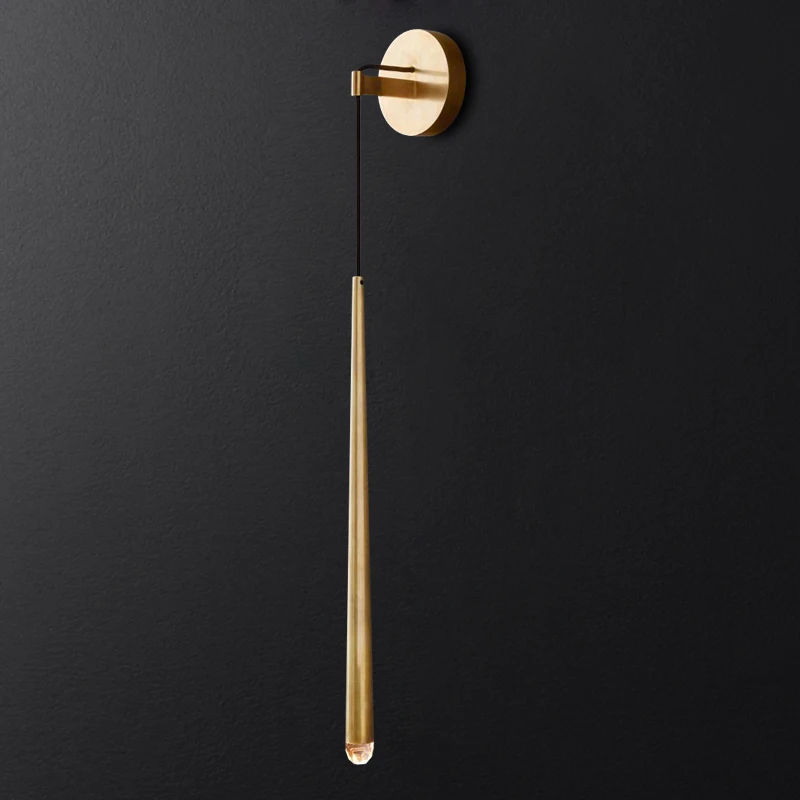 Американский настенный светильник роскошный медный простая прикроватная