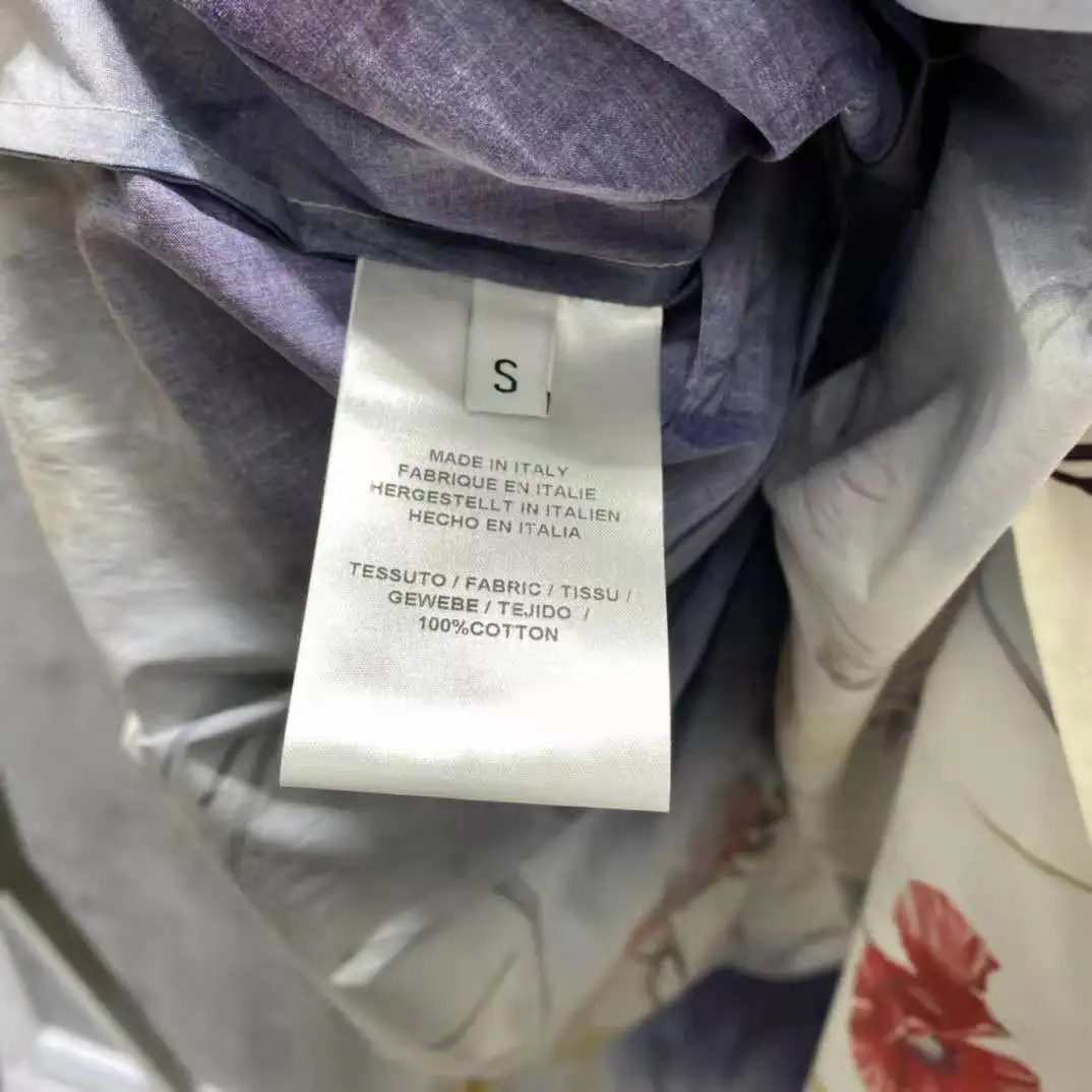 

AELESEEN Runway Fashion 100% Cotton Skirt Women Flower Print Gradient Blue Bohemian Long Ladies Party Holiday Skirt