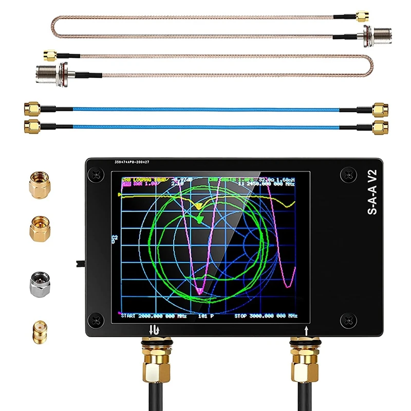 

NanoVna V2 VNA Vector Network Analyzer, SEESII 10KHz-3GHz HF VHF UHF Antenna Analyzer, with SMA Male to UHF Female Cable