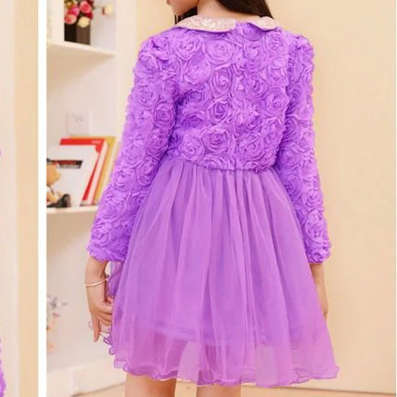 Кружевное зимнее платье для маленьких девочек детское рождественское с длинными