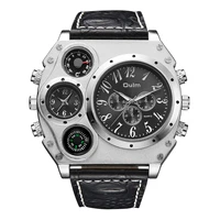 creative men quartz sport leather strap watches big dial military wristwatch mens clock compass decoration reloj hombre