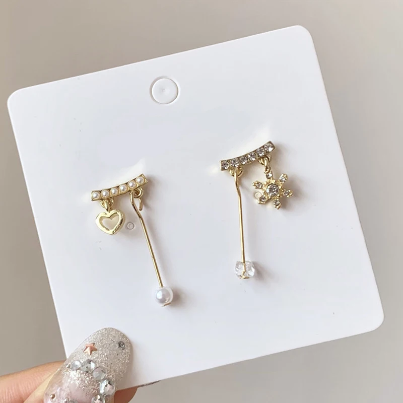 2 шт./компл. женские серьги элегантные жемчужные в форме сердца персикового цвета