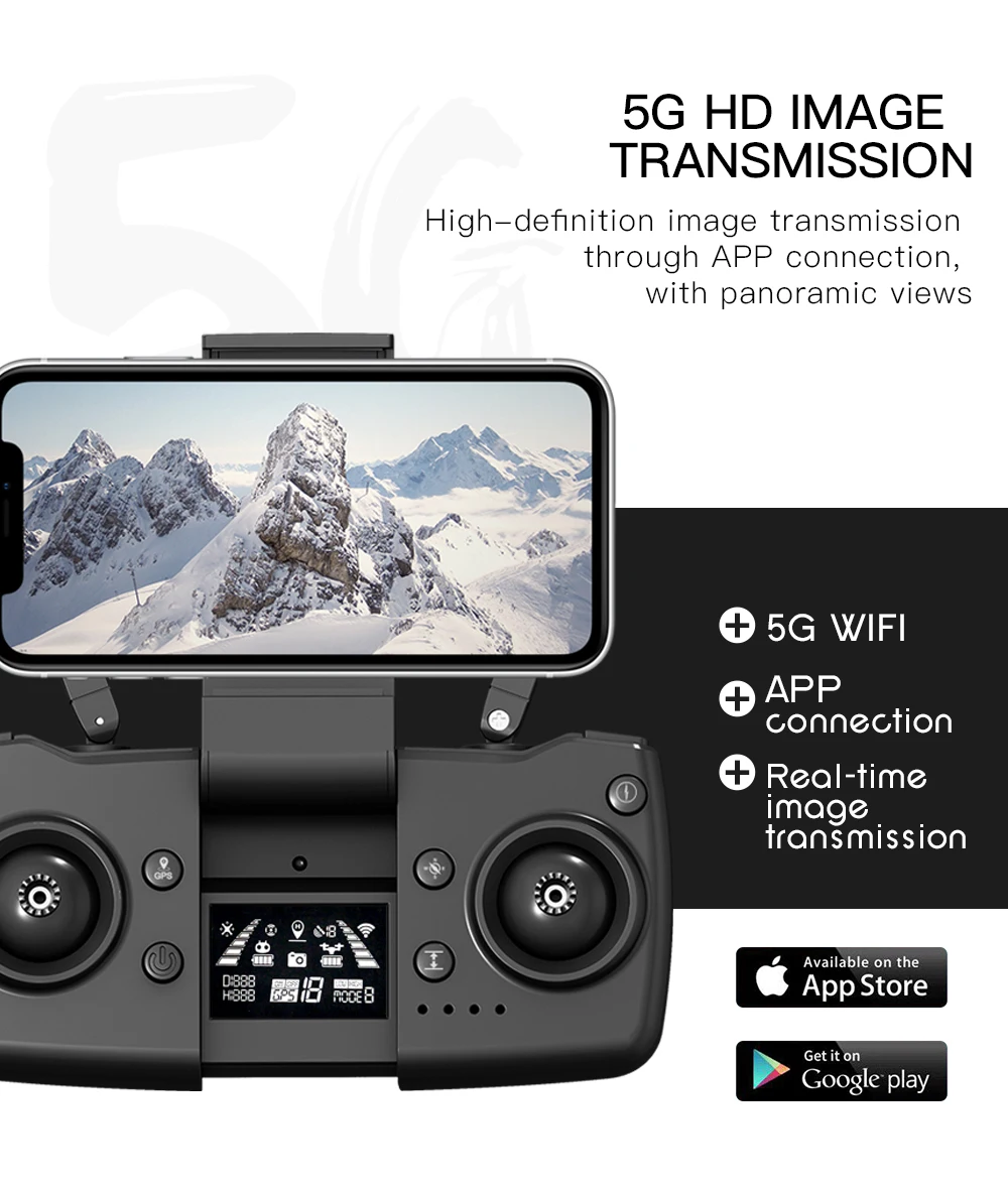Caméra aérienne 4K professionnelle à double objectif, Transmission d'image en temps réel, Drone Ultra-clair à 360 °, WIFi/5G, UAV GPS sans balais L800