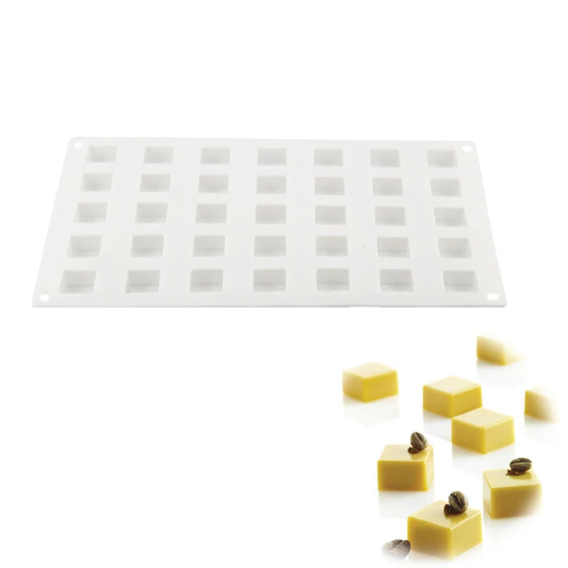 35 полости квадратный 3D силиконовая форма для выпечки в форме цветка инструменты