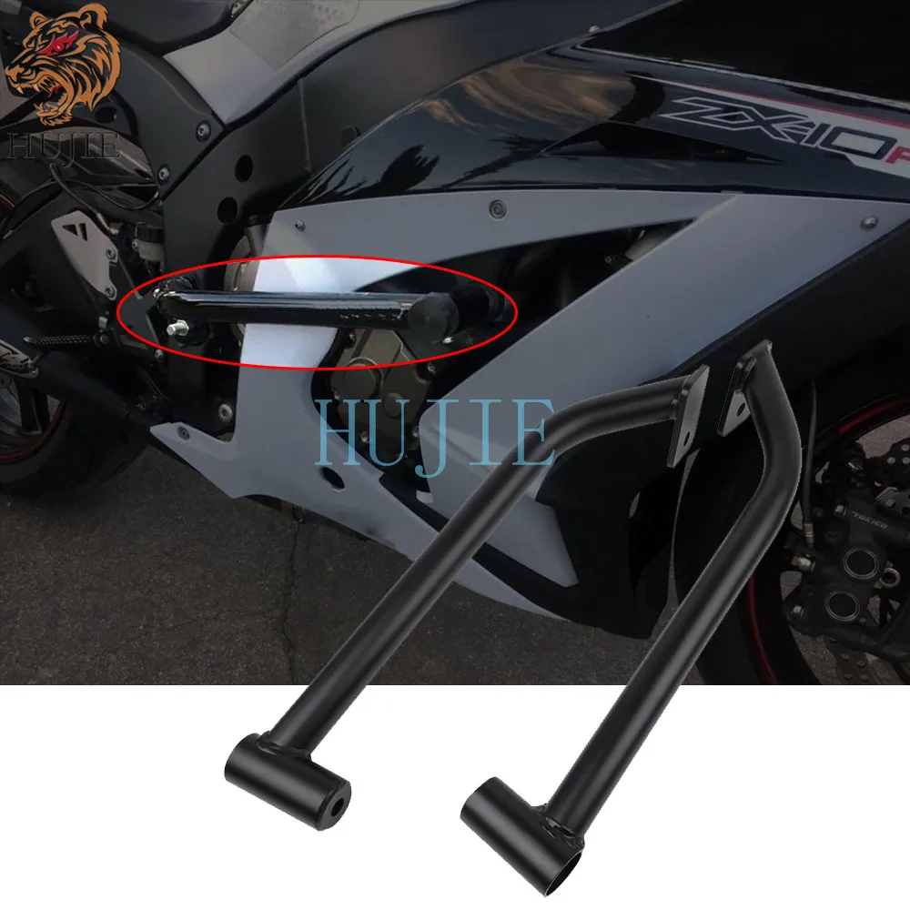 

Новый стальной Мотоцикл Черная порода Краш рейку бар для Kawasaki Ninja ZX10R ZX-10R 2011-2014 2012 2013 11-14