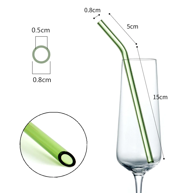 4 шт красочные Стекло Соломки с кисти Экологичные Многоразовые питьевой Соломы