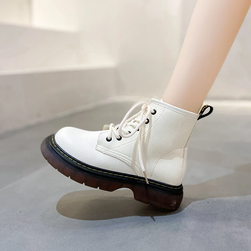 

Boot Women Low Heel Socks Boots British Style Breathable Lace Up Ankle Boots For Women