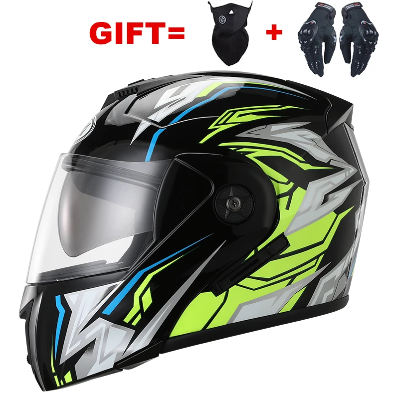 

Free Shipping DOT Flip Up Motorcycle Helmet Racing Modular Dual Lens Full Face Motocross Helmets Casco Capacete Casque Moto