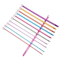 high quality 11pcs 27cm crochet hooks diverse size assorted color tunisian afghan aluminum knitting needles set 2mm to 8mm