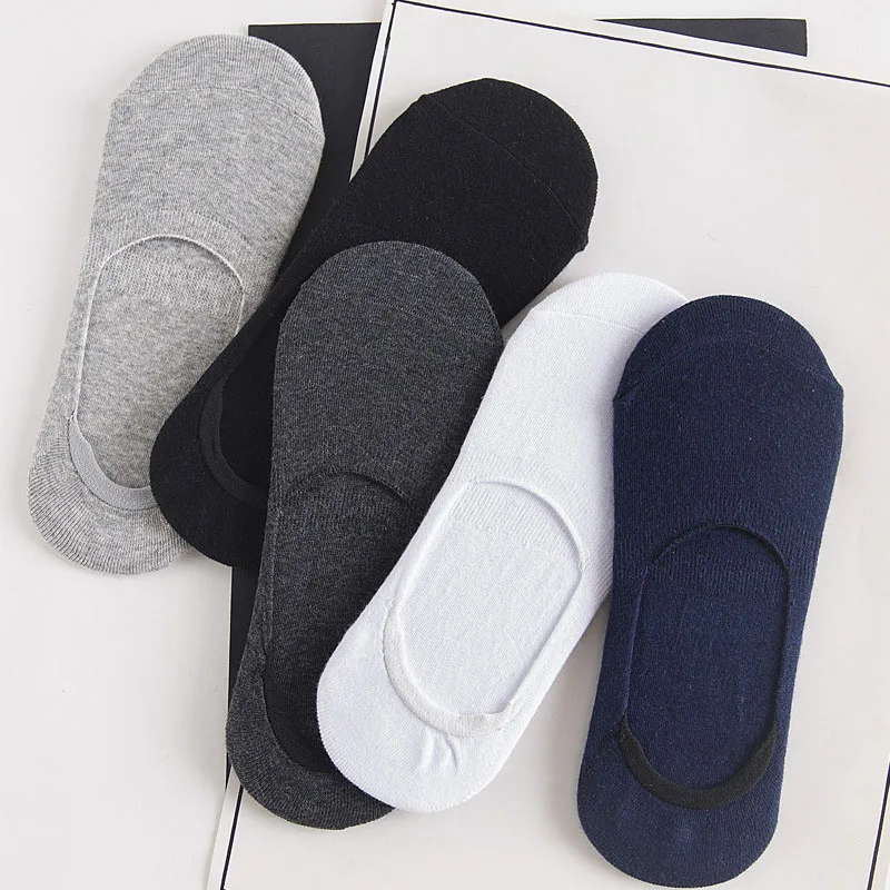 

Men's 100% cotton ankle socks, invisible socks, non-slip, breathable, 5 pairs in summer