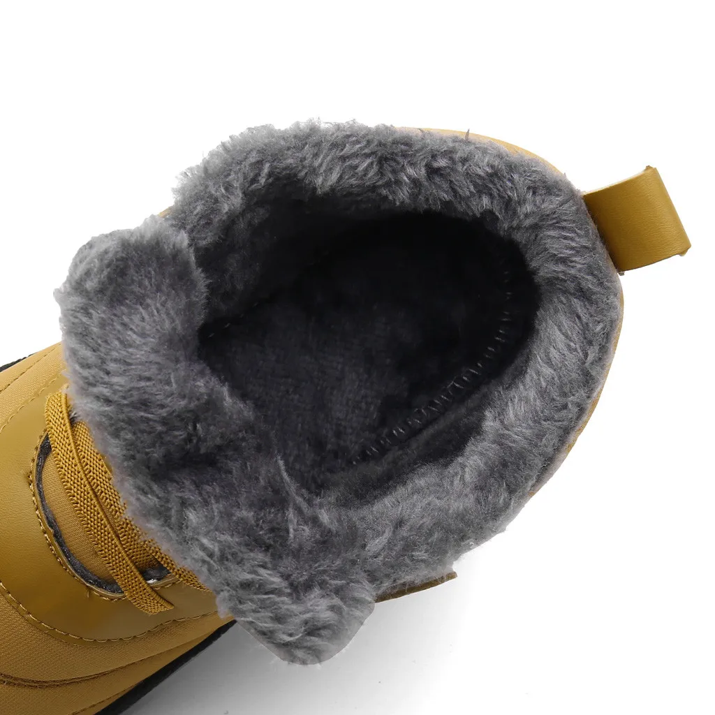 

Fashion Couple Boots High Quality Waterproof Non-slip Couple Ankle Snow Boot Warm Plush Hook & Loop Shoes Man Women Winter Shoes