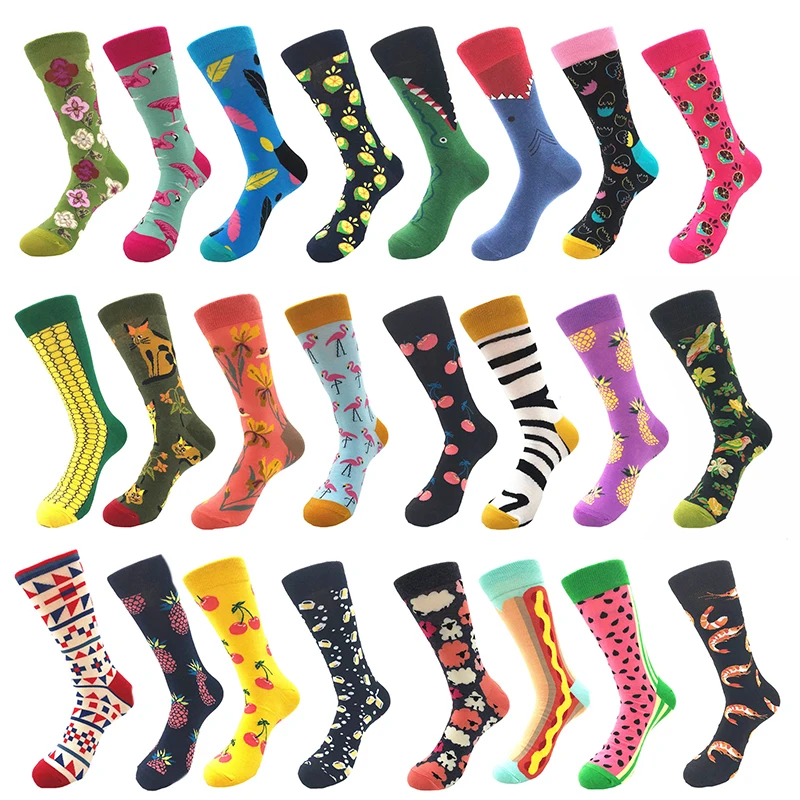 1 пара спортивные носки чёсаный хлопок с рисунком животных Платья изображением