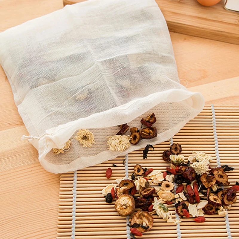 Высококачественный Хлопковый мешок для фильтров на шнурке кухонные