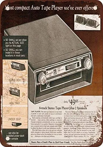 

1972 Car 8-Track Tape Player Vintage Look Reproduction Metal Tin Sign