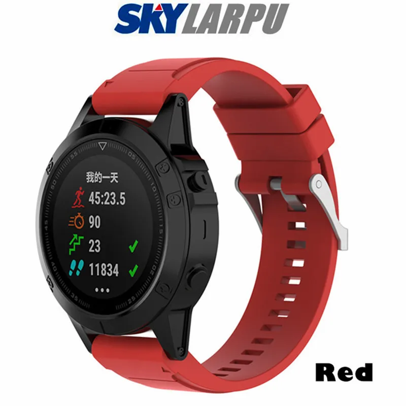 

Ремешок силиконовый для смарт-часов Garmin Fenix 5, спортивный сменный быстросъемный Сменный ремень