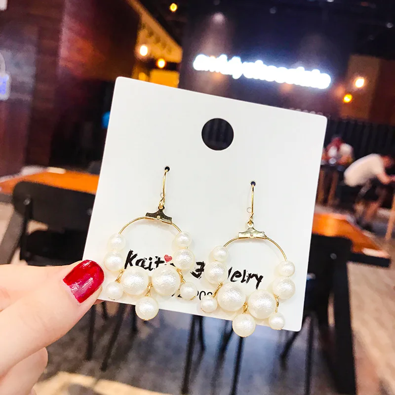 Высокое качество жемчужные темпераментные универсальные серьги Женская мода