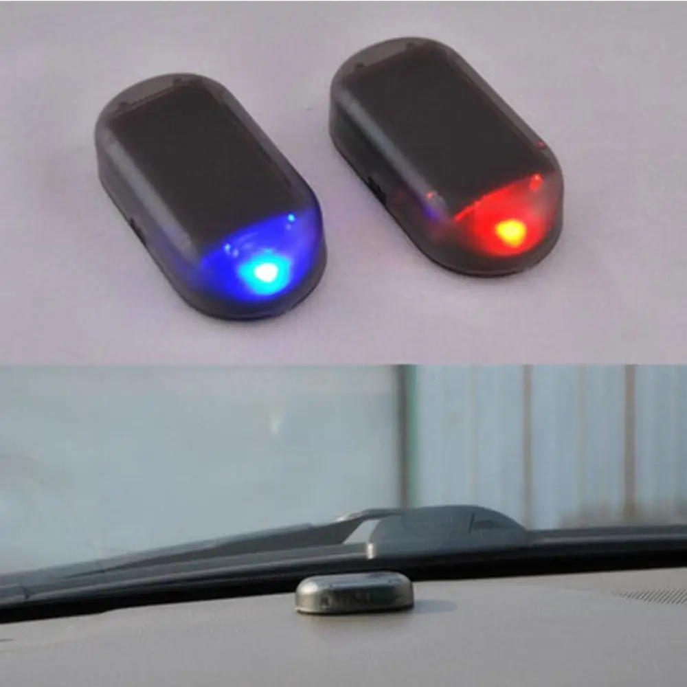 LED Warning Light Fake Solar Power Alarm Lamp Security System Theft Flash Blinking Anti-Theft Caution Car | Автомобили и
