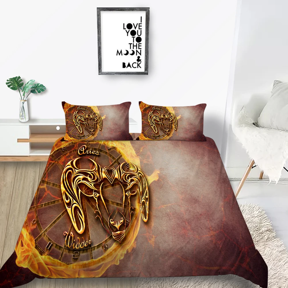 Pisces Bedding Set Constellation Creative Fashion 3D Duvet Cover Green King Queen Twin Full Single Double Unique Design Bed | Дом и сад