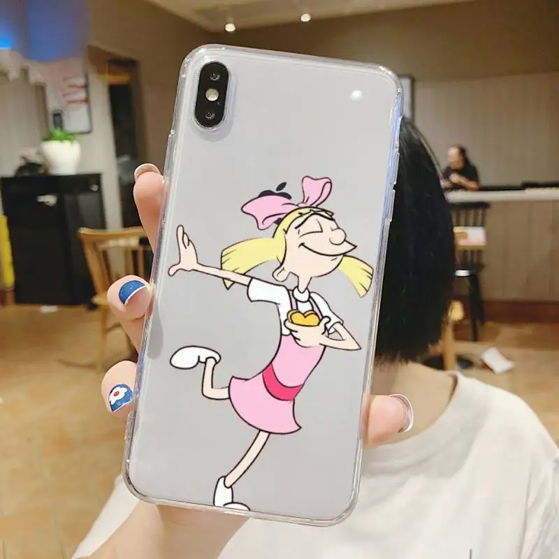 

Hey Arnold Helga cute funny cartoon Phone Case Transparent soft For iphone 5 5s 5c se 6 6s 7 8 11 12 plus mini x xs xr pro max