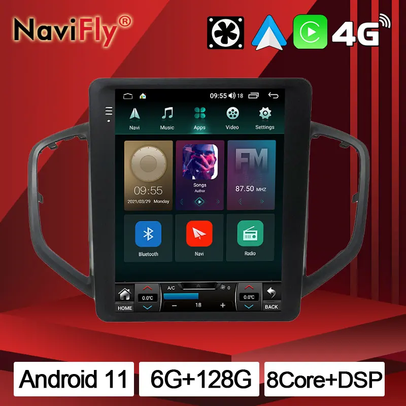 Автомагнитола NaviFly 9 7 дюйма IPS 8 ядер 6 ГБ + 128 Гб Android 11 с экраном для Chery Tiggo 5 2014-2020